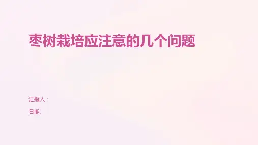 枣树栽培应注意的几个问题