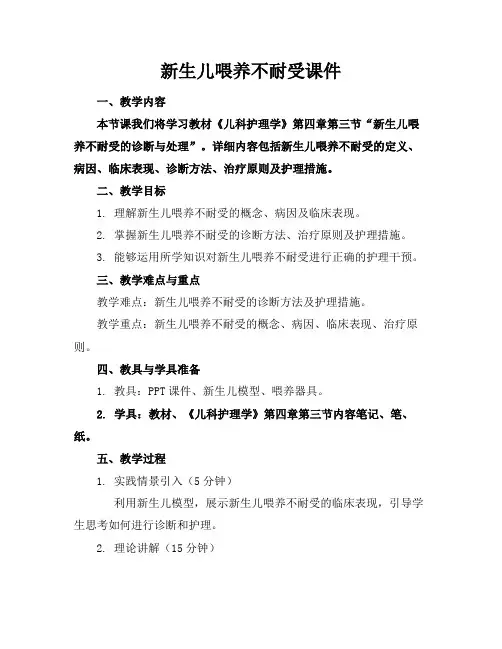新生儿喂养不耐受课件