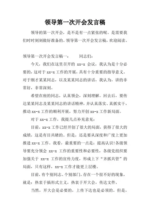 领导第一次开会发言稿