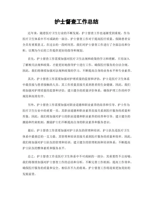 护士督查工作总结