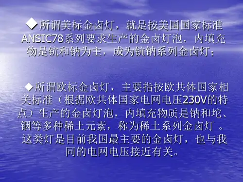 欧标和美标金卤灯的对比区别