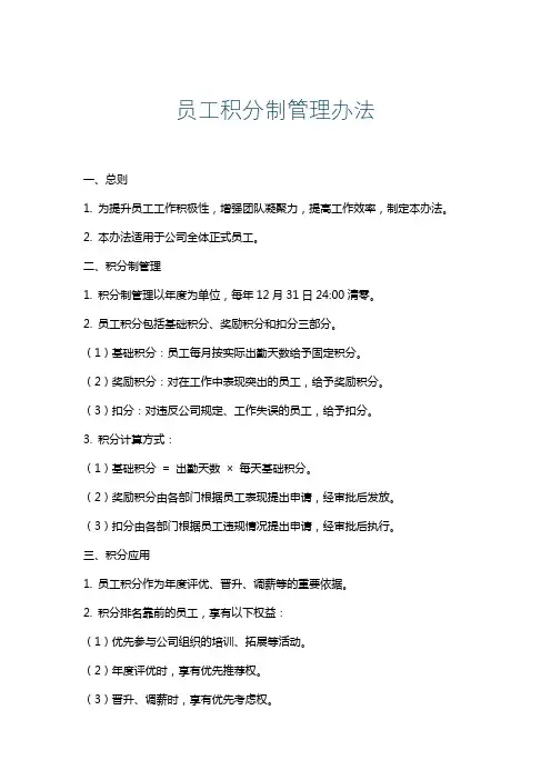 员工积分制管理办法