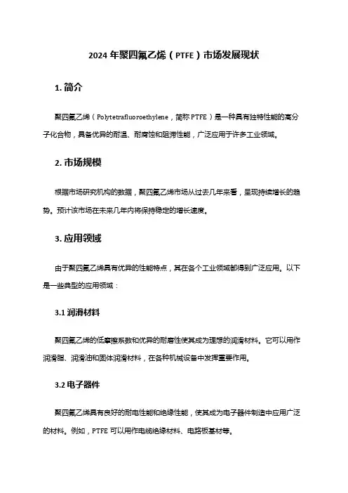 2024年聚四氟乙烯(PTFE)市场发展现状