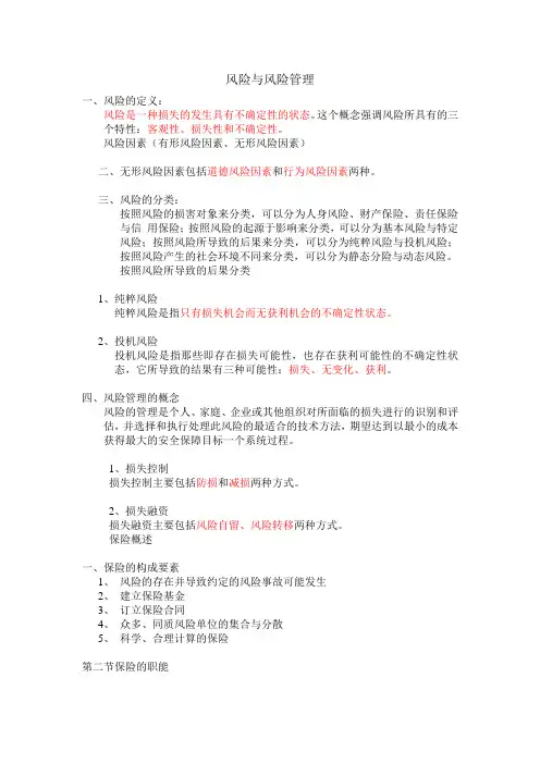 保险必备知识点