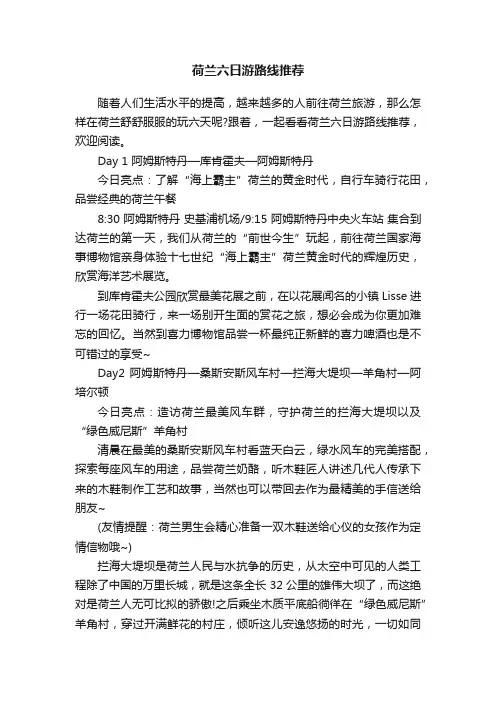 荷兰六日游路线推荐