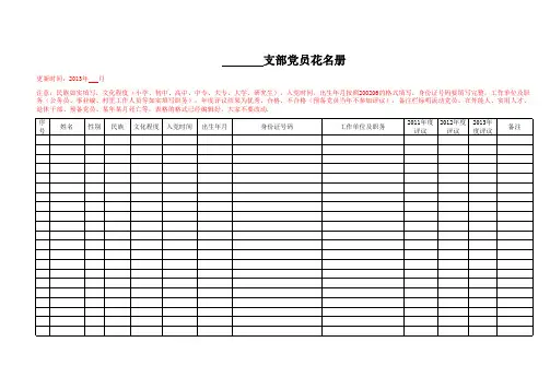 党员花名册样表