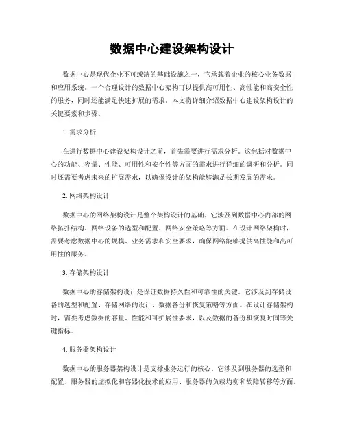 数据中心建设架构设计