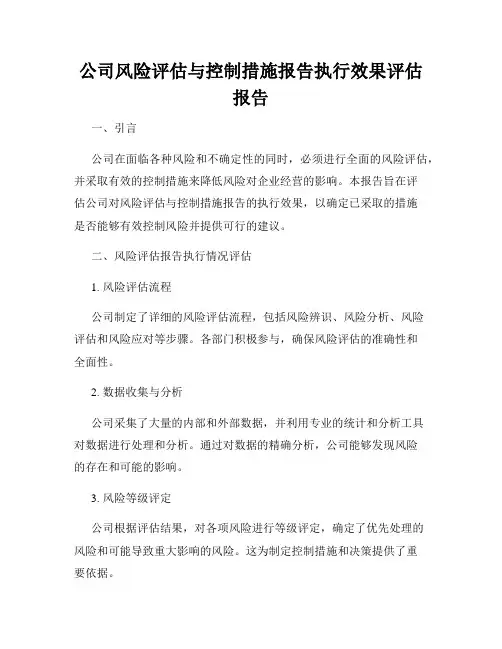 公司风险评估与控制措施报告执行效果评估报告
