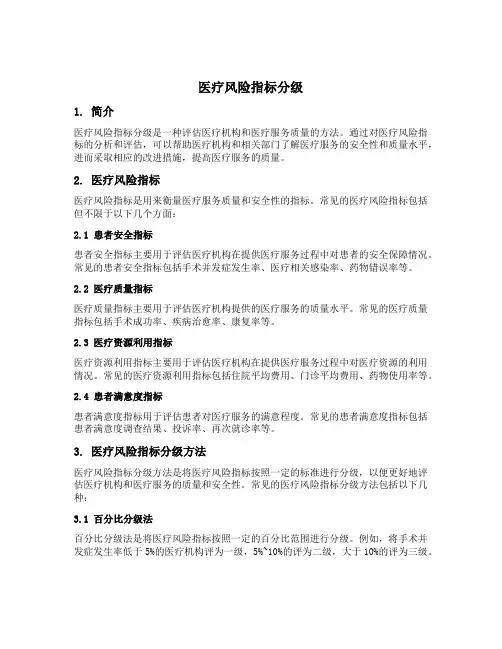 医疗风险指标分级