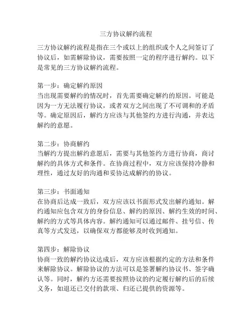 三方协议解约流程