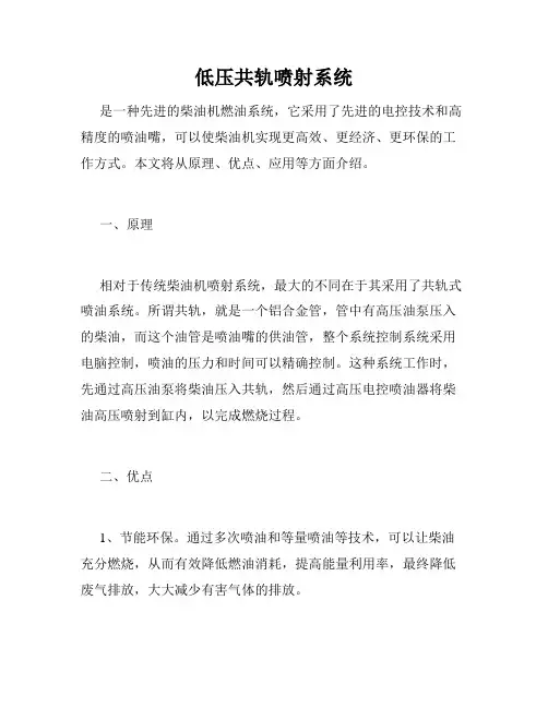 低压共轨喷射系统