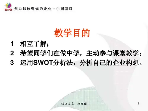 自我介绍,SWOT分析法PPT幻灯片