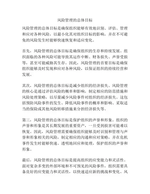 风险管理的总体目标