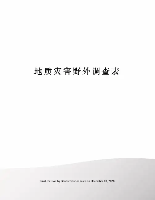 地质灾害野外调查表