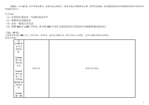 新概念第一册每一课重点的总结1