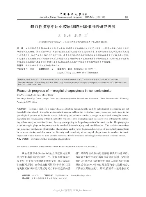 缺血性脑卒中后小胶质细胞吞噬作用的研究进展
