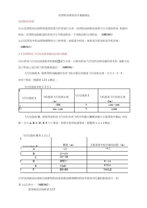 民用机场规划设计基础规定word文档