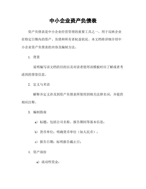 中小企业资产负债表[1]