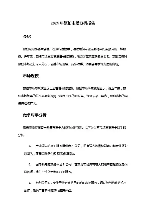 2024年旅拍市场分析报告