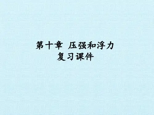 苏科版物理八年级下册 第十章 压强和浮力 复习 课件