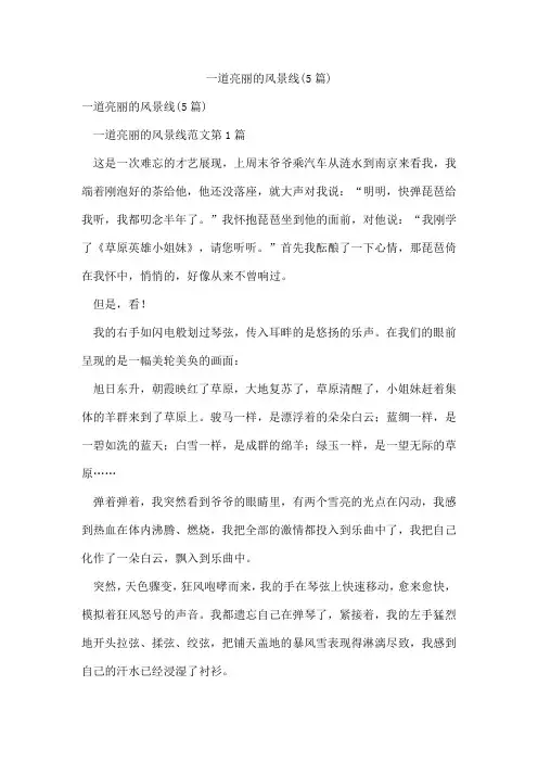 一道亮丽的风景线(5篇)