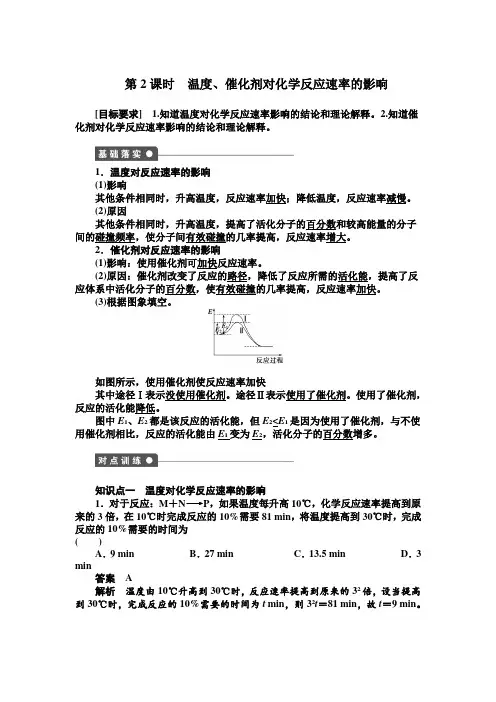 2.2.2 温度、催化剂对化学反应速率的影响
