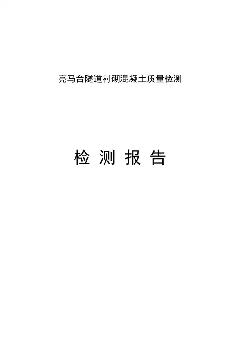 亮马台隧道检测报告