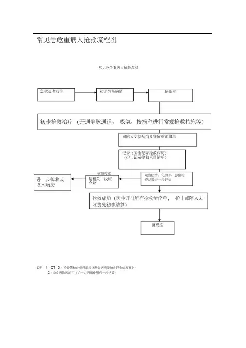 常见急危重病人抢救流程图