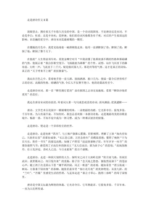 走进唐诗作文精选