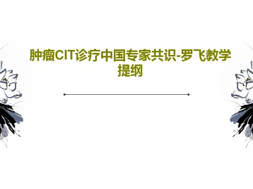 肿瘤CIT诊疗中国专家共识-罗飞教学提纲PPT共42页