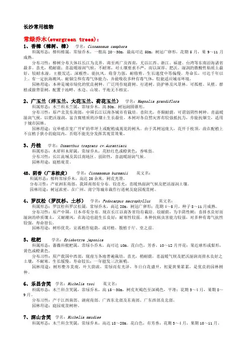 长沙常用植物