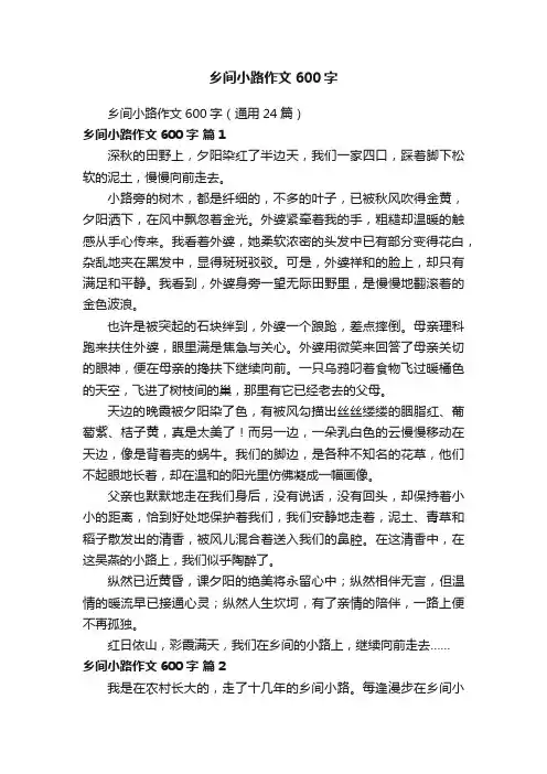 乡间小路作文600字（通用24篇）