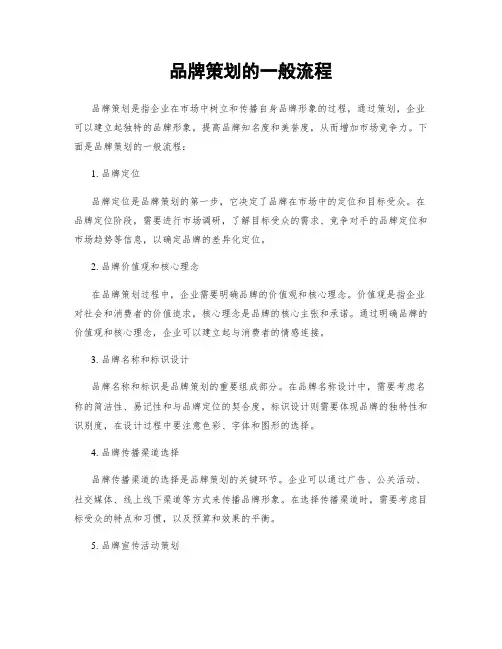 品牌策划的一般流程