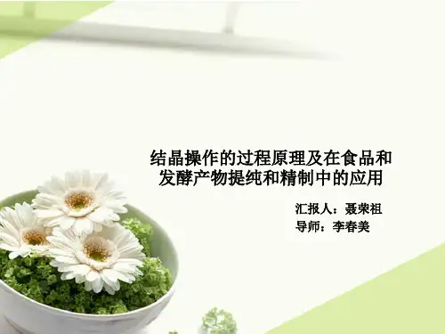 结晶操作的过程原理及在食品和发酵产物提纯和精制中的应用方案