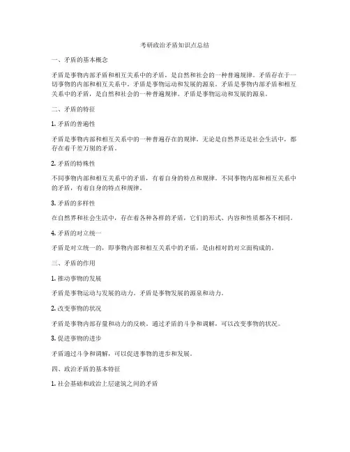 考研政治矛盾知识点总结