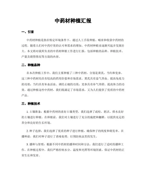 中药材种植汇报