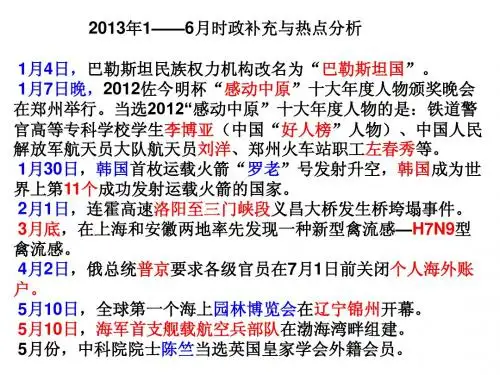 2013时政补充与热点分析