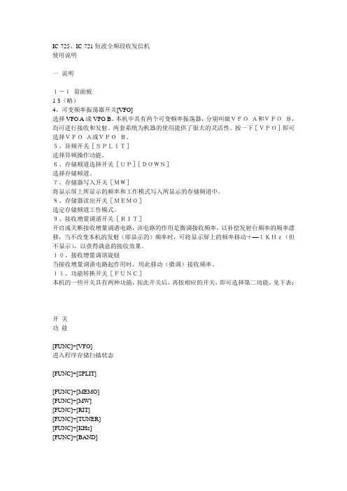 2019年ic725ic721短波全频段收发信机