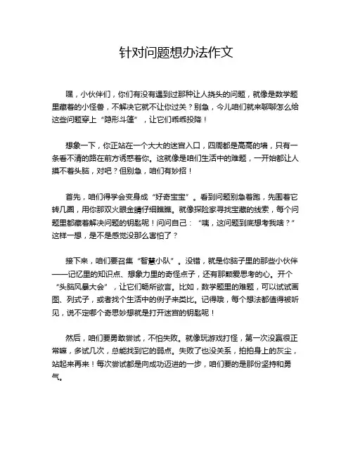 针对问题想办法作文
