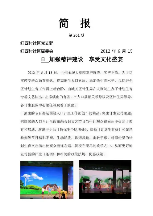 红西村文艺演出简报
