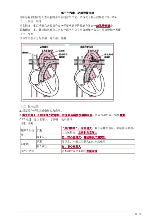 动脉导管未闭-外科主治医师试题