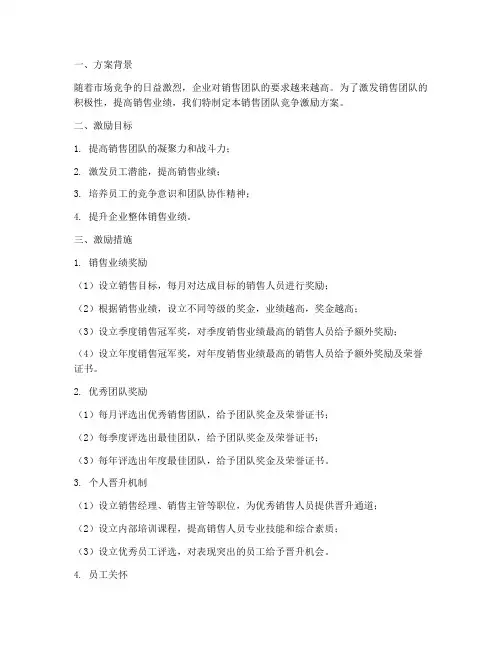 销售团队竞争激励方案