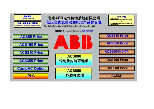 ABB变频器价目表