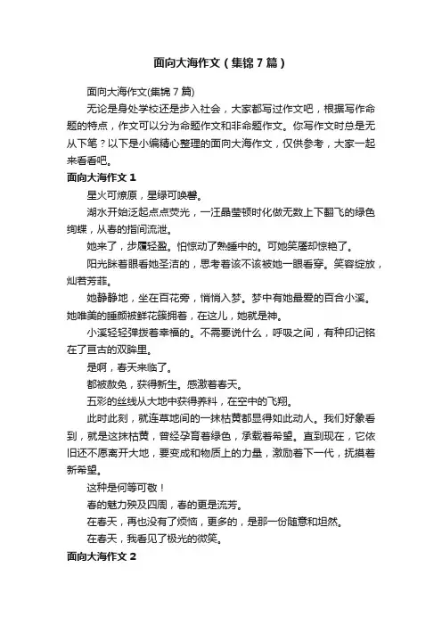 面向大海作文（集锦7篇）
