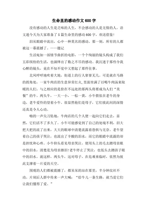 生命里的感动作文600字.doc