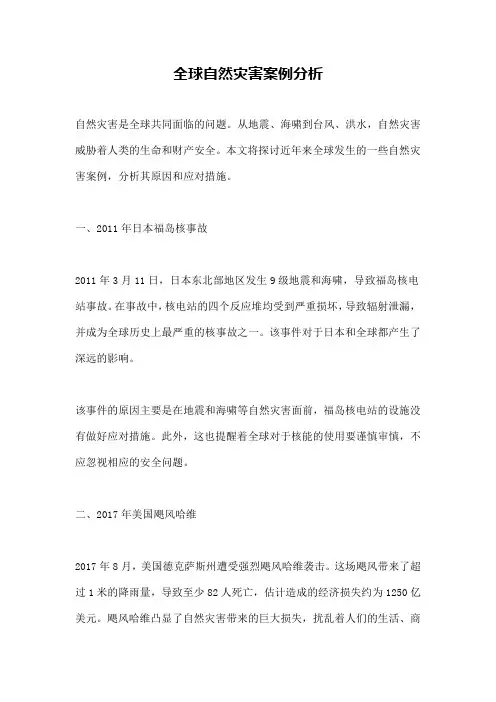 全球自然灾害案例分析