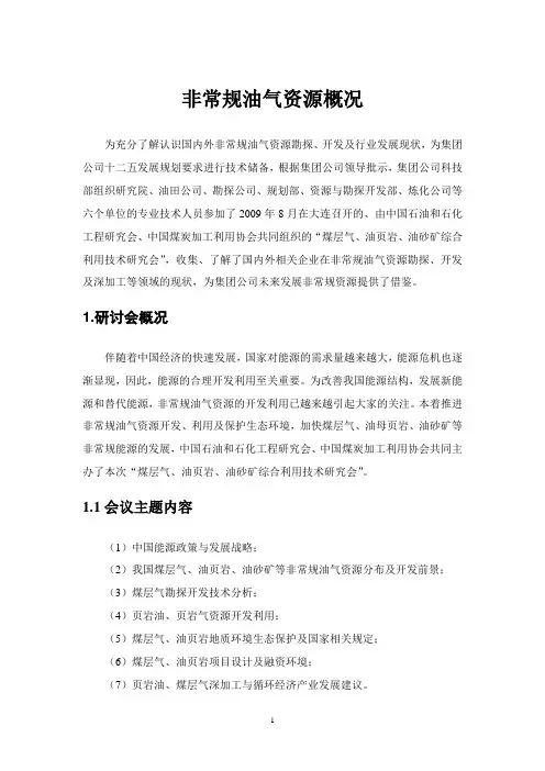 中国非常规油气资源概况.精讲