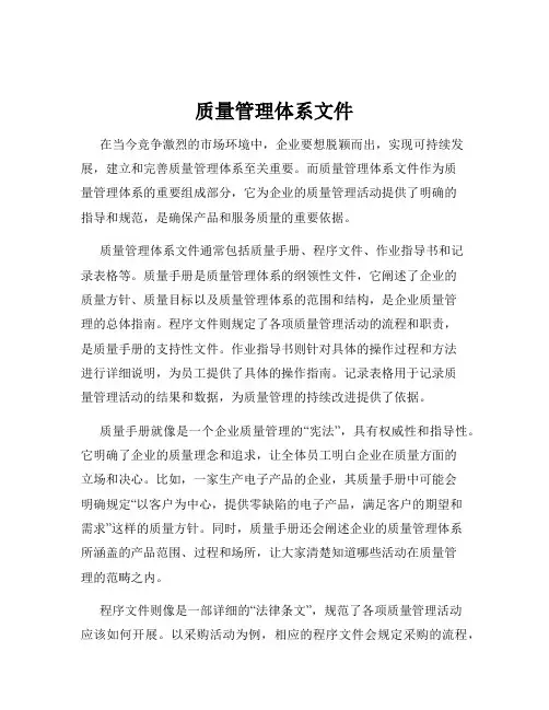 质量管理体系文件
