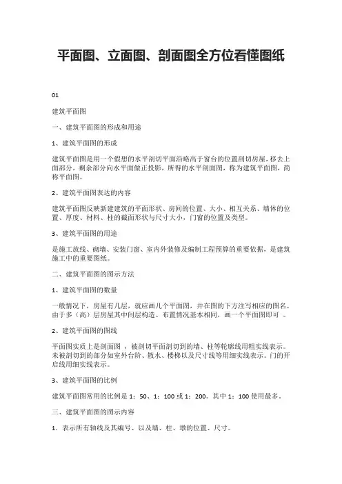 平面图、立面图、剖面图全方位看懂图纸