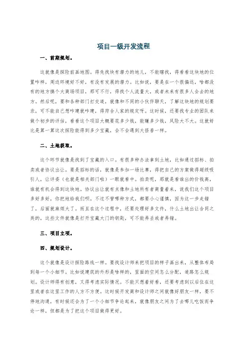 项目一级开发流程